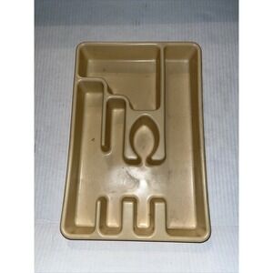Vintage Rubbermaid Beige Drawer Silverware Flatware Tray Utensil Holder